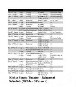 Figure 3 - Rehearsal Schedule 